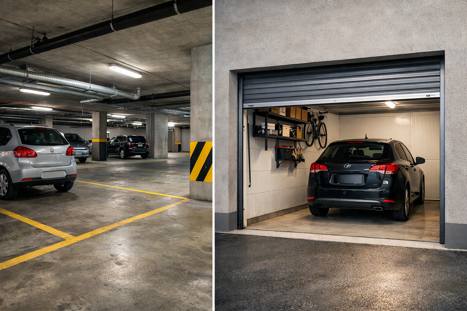 Comparaison entre parking d'immeuble et box fermé pour investissement locatif rentable